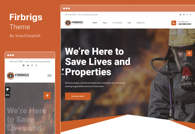 Tema Firbrigs - Tema WordPress dei vigili del fuoco