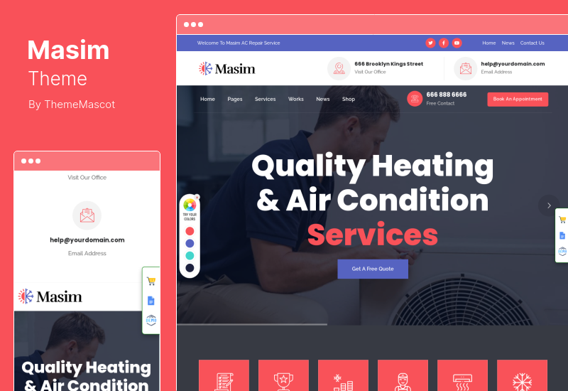 Tema Masim - Tema WordPress per aria condizionata e riparazione