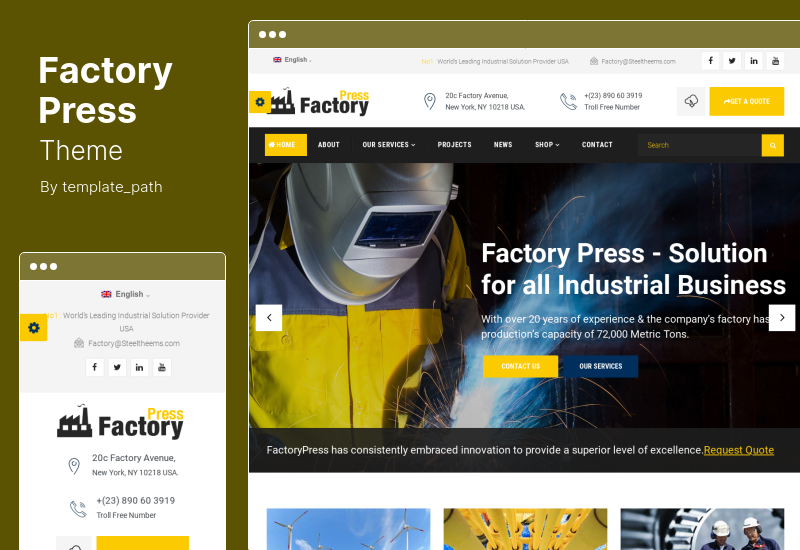FactoryPress Theme - โรงงาน บริษัท และอุตสาหกรรม WordPress Theme