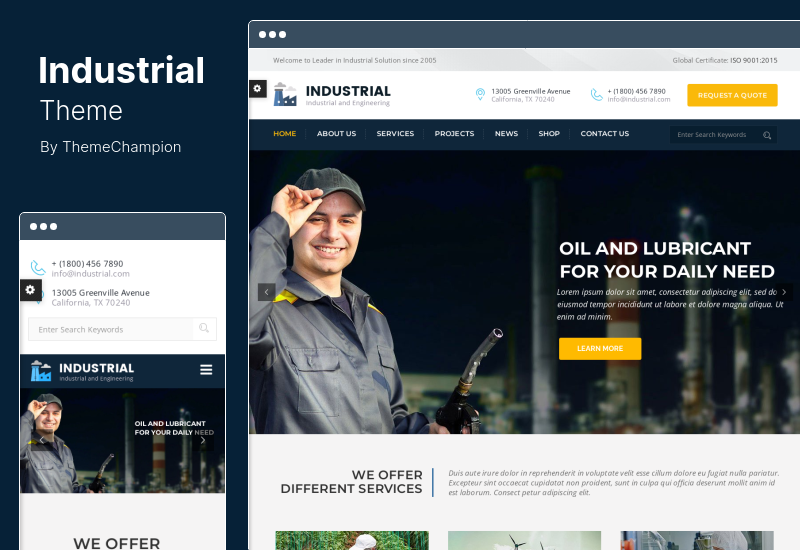 ธีมอุตสาหกรรม - วิศวกรรมอุตสาหการ WordPress Theme
