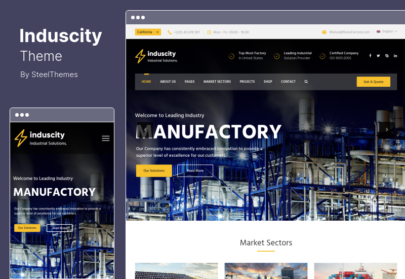 ธีม Induscity - โรงงานผลิต WordPress Theme