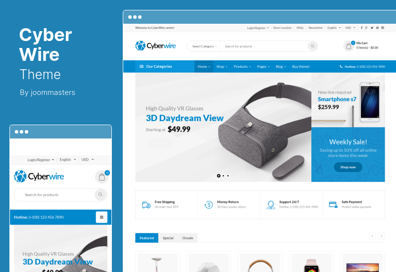 Тема CyberWire - Тема WooCommerce AJAX WordPress