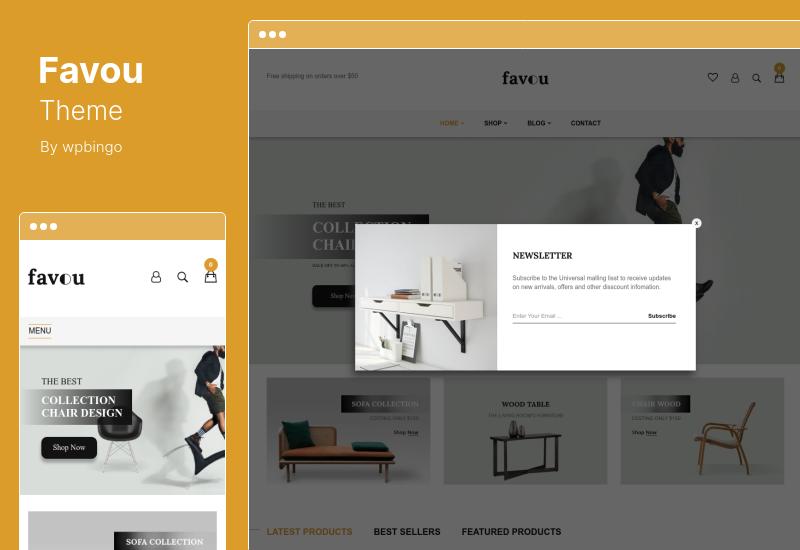 Тема Favou - AJAX-тема WooCommerce для мебели