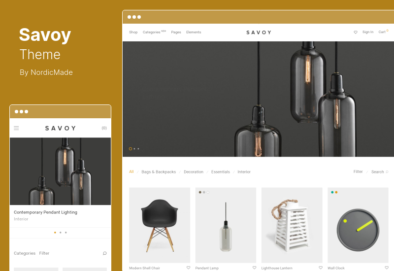 Тема Savoy — минималистская тема AJAX WooCommerce