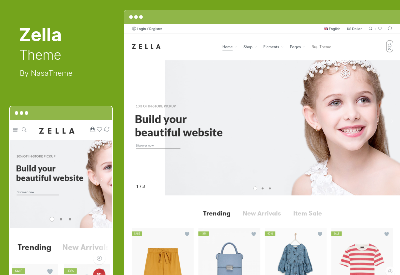 Тема Zella — креативная тема AJAX для WooCommerce