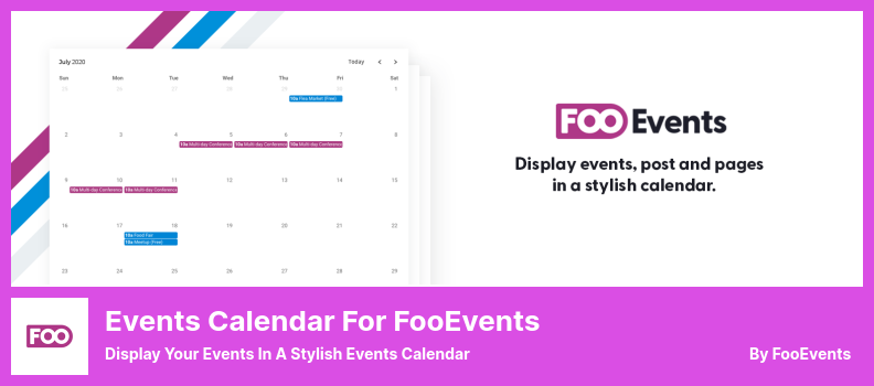 تقويم الأحداث لبرنامج FooEvents الإضافي - اعرض الأحداث الخاصة بك في تقويم أحداث أنيق