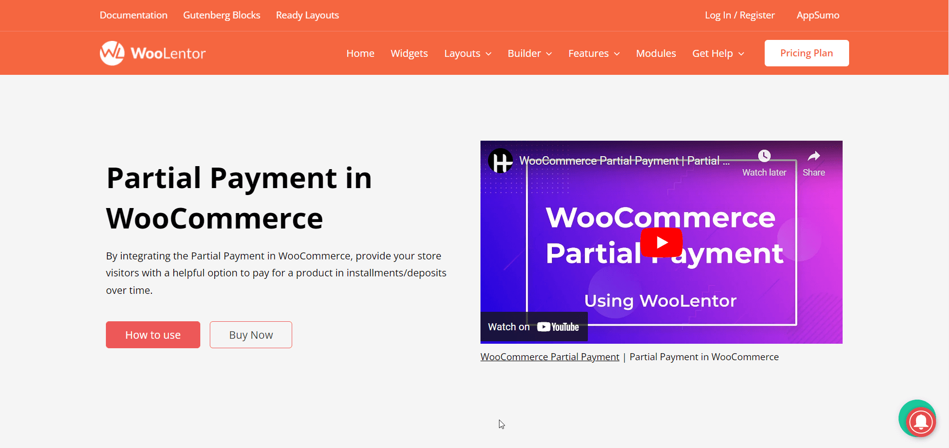 WooLentor WooCommerce builder الدفع الجزئي