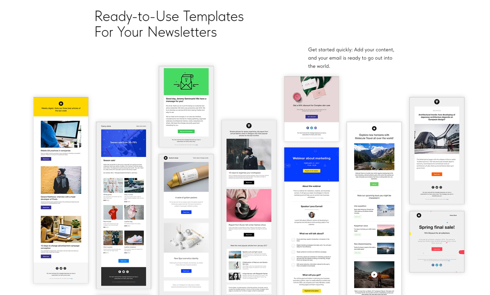 Modelli di email Tilda CRM per l'email marketing
