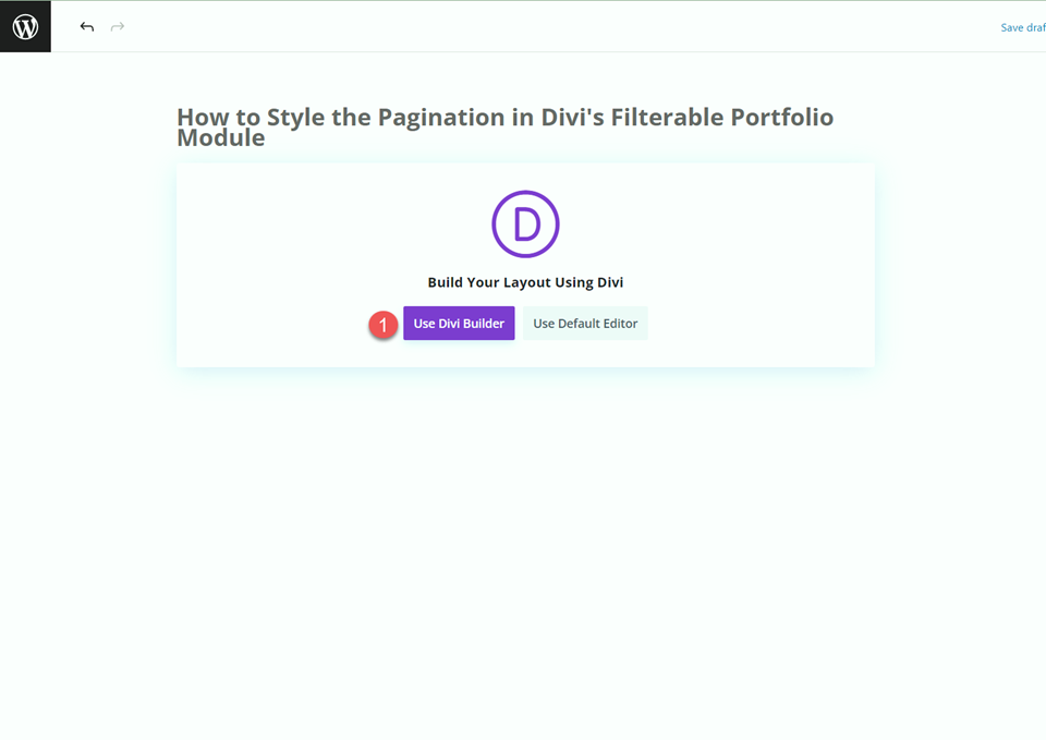 Divi Filterable Portfolio Use Builder
