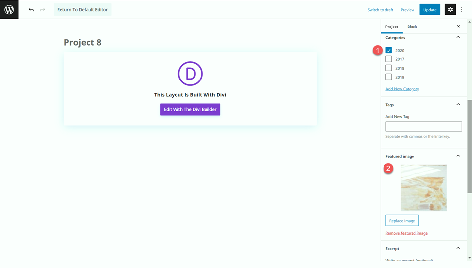 Novo projeto de paginação de portfólio filtrável Divi