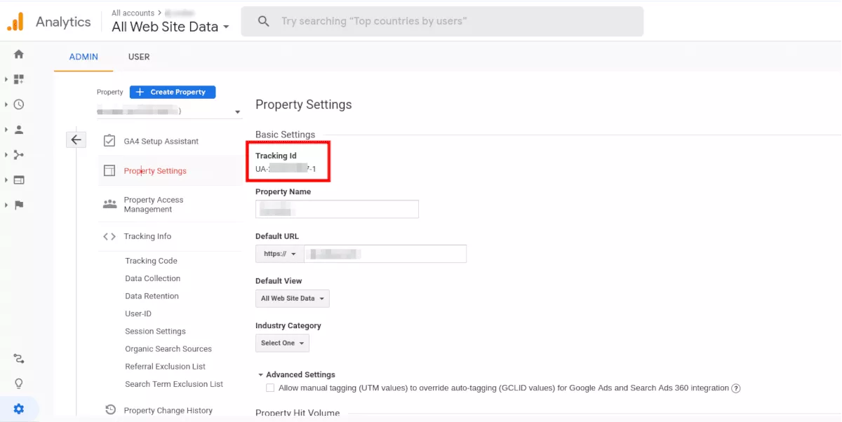 screenshot della dashboard di Google Analytics