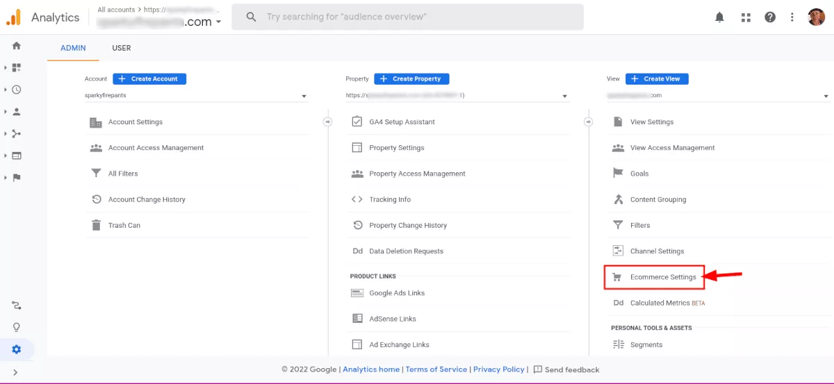 screenshot della dashboard di Google Analytics
