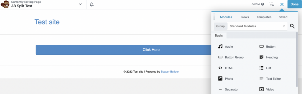 Beaver Builder-Schaltflächenmodul
