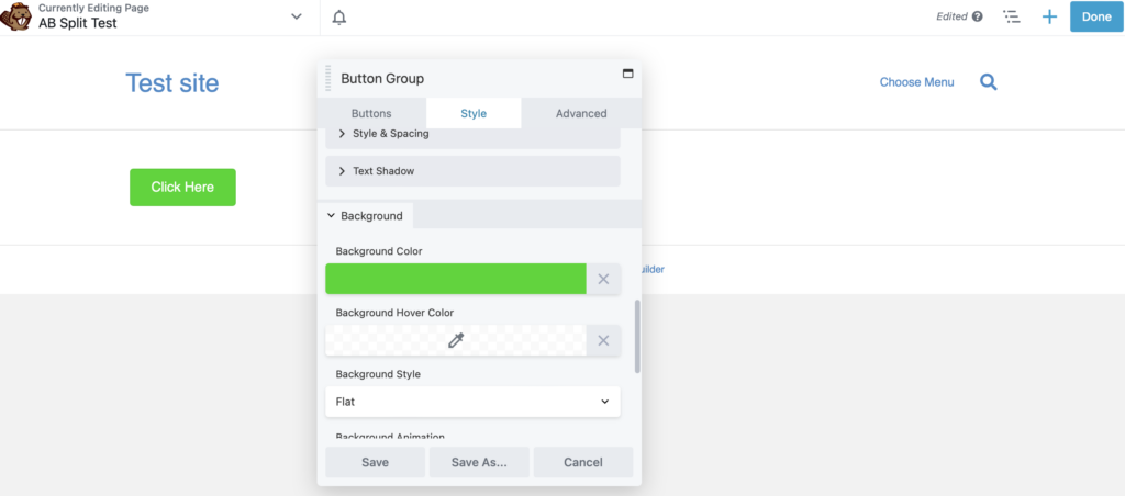 Anpassen einer Beaver Builder-Schaltfläche