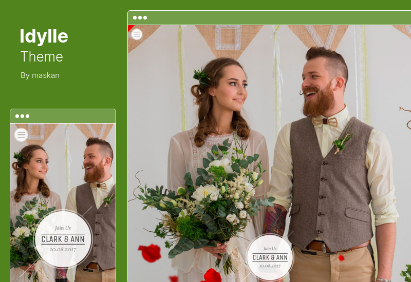Idylle Theme - Kreatives WordPress Theme für Hochzeiten