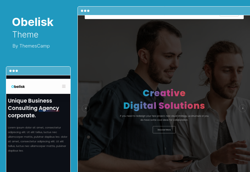 Obelisk-Thema - Agenturportfolio & kreatives WordPress-Thema