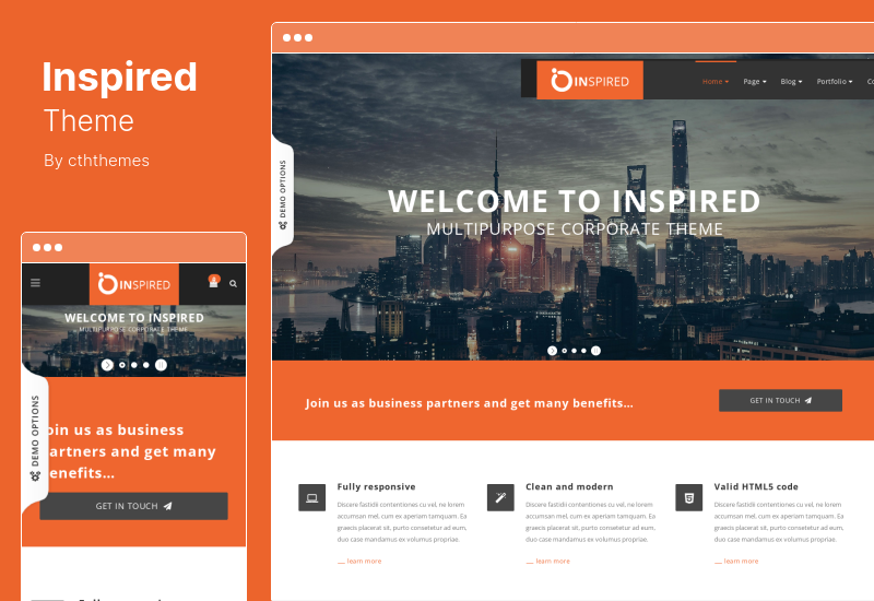 Inspiriertes Theme - Mehrzweck-Bootstrap-WordPress-Theme für Unternehmen und Kreative