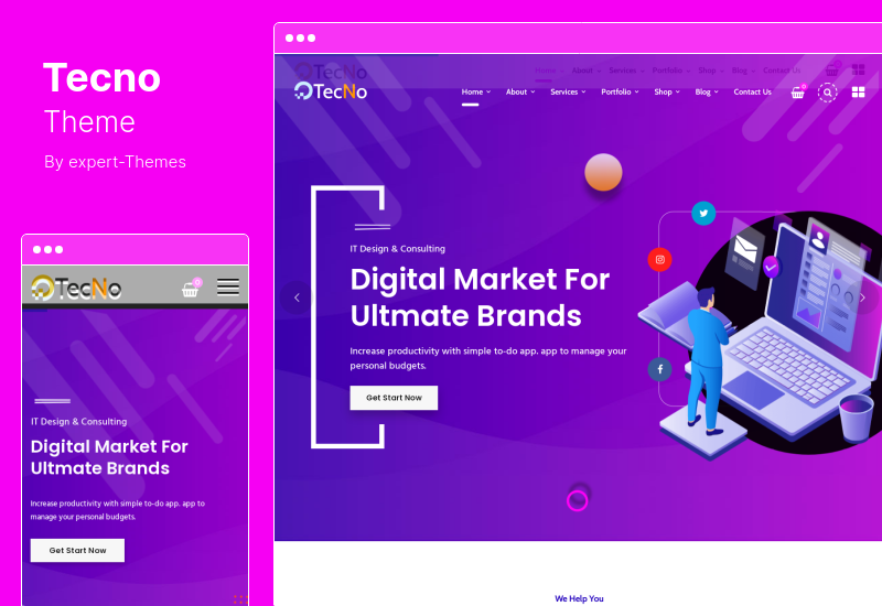 Tecno-Thema - WordPress-Thema für Kreativagenturen