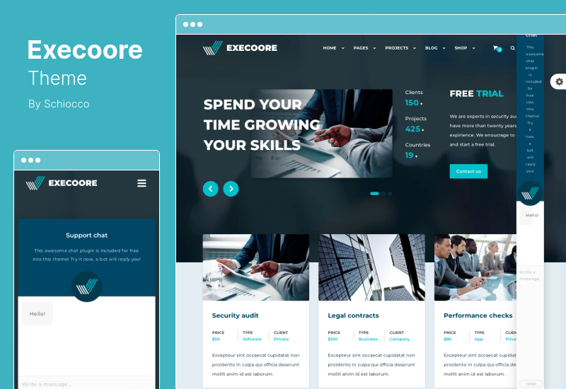 Execoore Theme - Technologie- und Fintech-WordPress-Theme