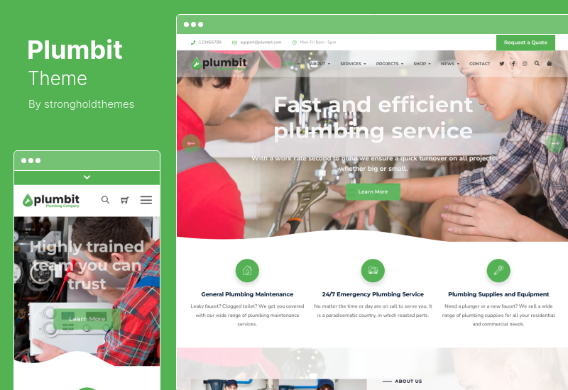 Plumbit 主题 - 水暖 WordPress 主题