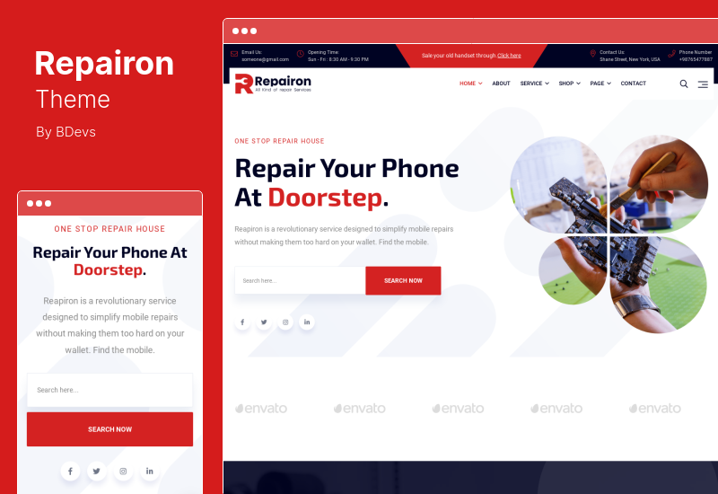 Repairon Theme - 多维修服务 WordPress 主题