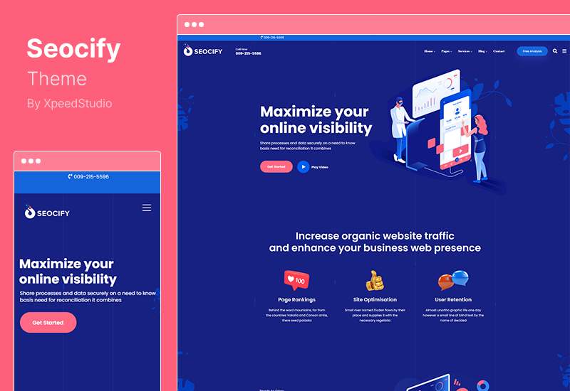 موضوع Seocify - SEO Digital Marketing Agency WordPress Theme