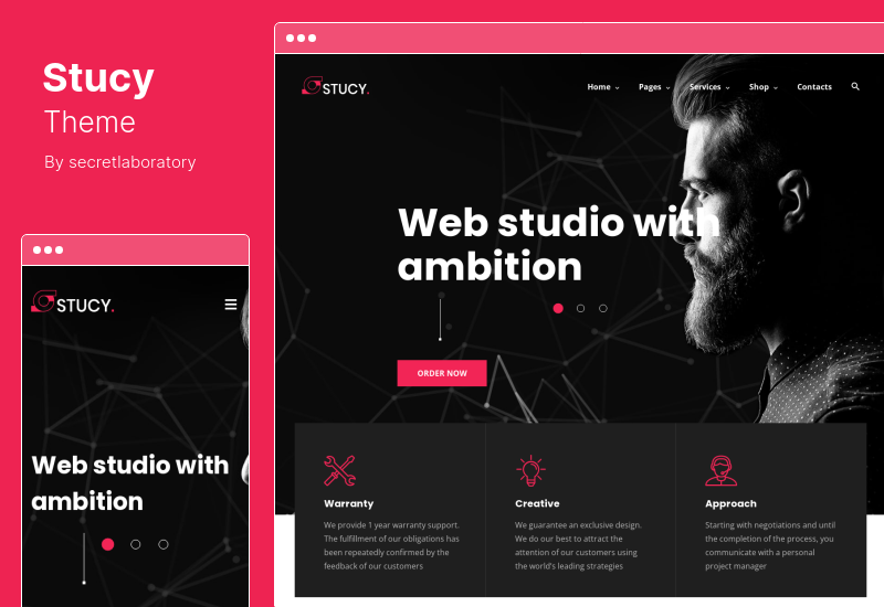 موضوع Stucy - سمة WordPress الخاصة بوكالة تصميم الويب