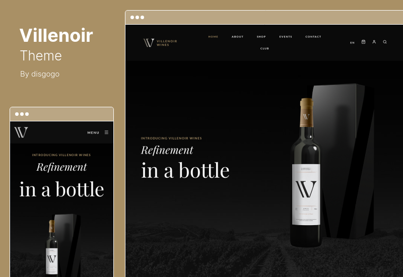 Tema Villenoir - Tema de WordPress para viñedos, bodegas y tiendas de vinos