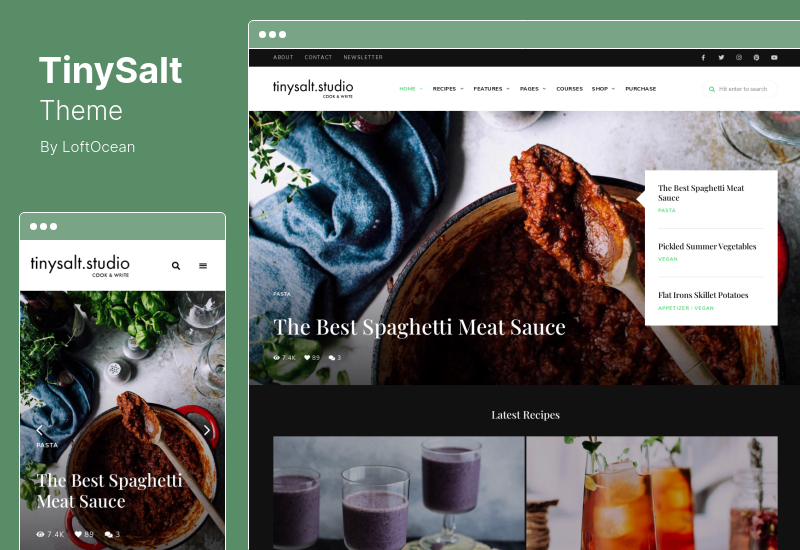 Tema TinySalt - Tema de WordPress para blog de comida personal