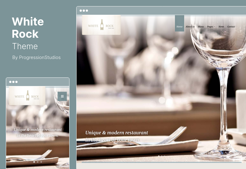 White Rock Theme - Tema de WordPress para restaurante y bodega