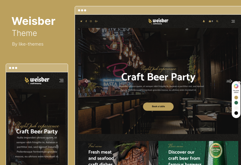 Tema Weisber - Tema de WordPress para cerveza artesanal y cervecería