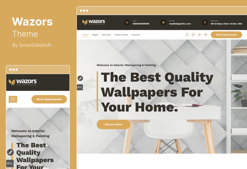 Wazors Theme - Malen & Tapezieren WordPress Theme