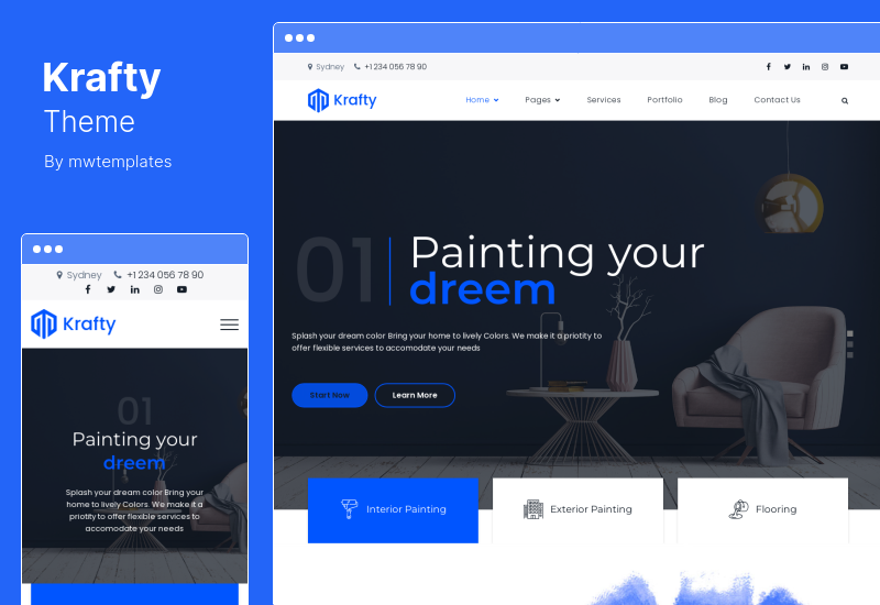 Krafty Theme - WordPress-Theme für Reparatur und Bau