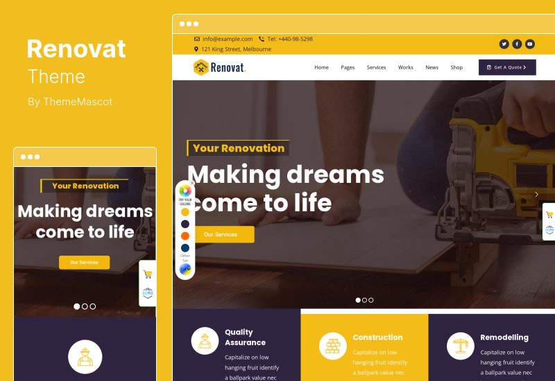 Renovat-Thema - WordPress-Thema für Bauwesen