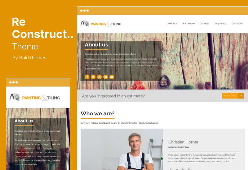 ReConstruction-Thema - Auftragnehmer & Gebäude WordPress-Thema