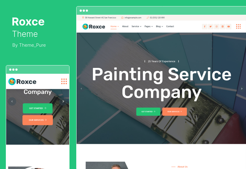 Roxce-Thema - WordPress-Theme für Maldienste