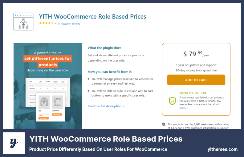 YITH Complemento de precios basados en funciones de WooCommerce: el precio del producto se basa de manera diferente en las funciones de usuario para WooCommerce