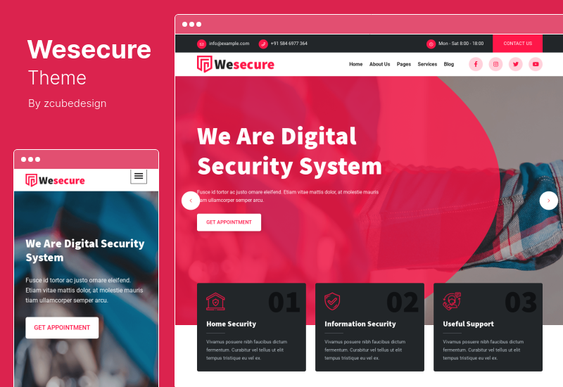 Wesecure 테마 - 홈 보안 WordPress 테마