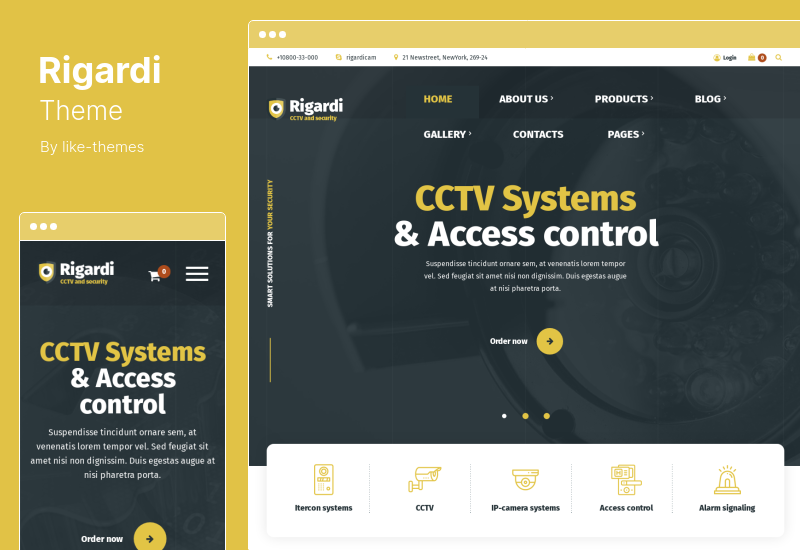 Rigardi 테마 - CCTV 보안 회사 및 보디 가드 WordPress 테마