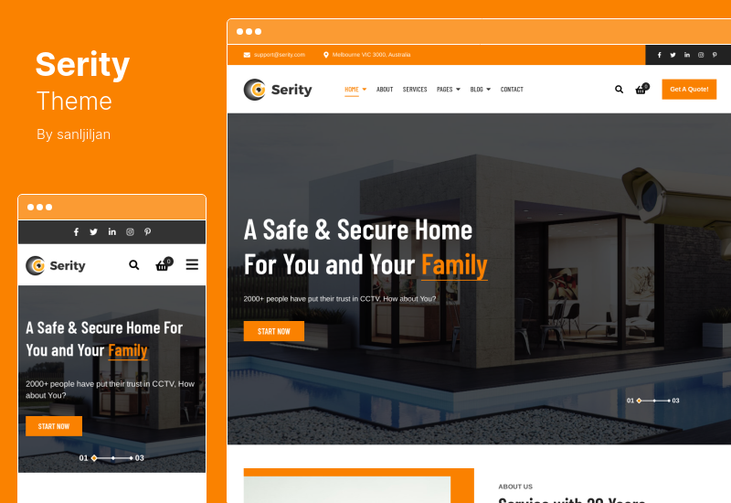 Serity 테마 - CCTV 및 보안 카메라 WordPress 테마