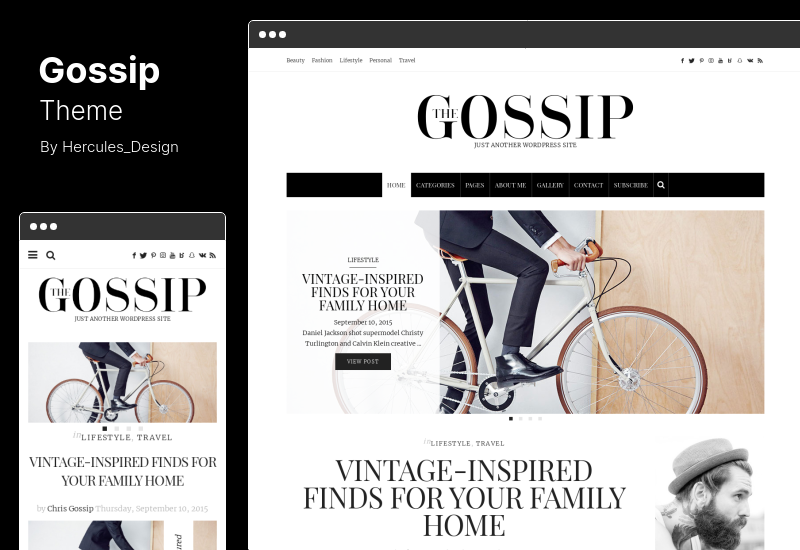 Tema di pettegolezzi - Tema WordPress per blog personale puro e semplice