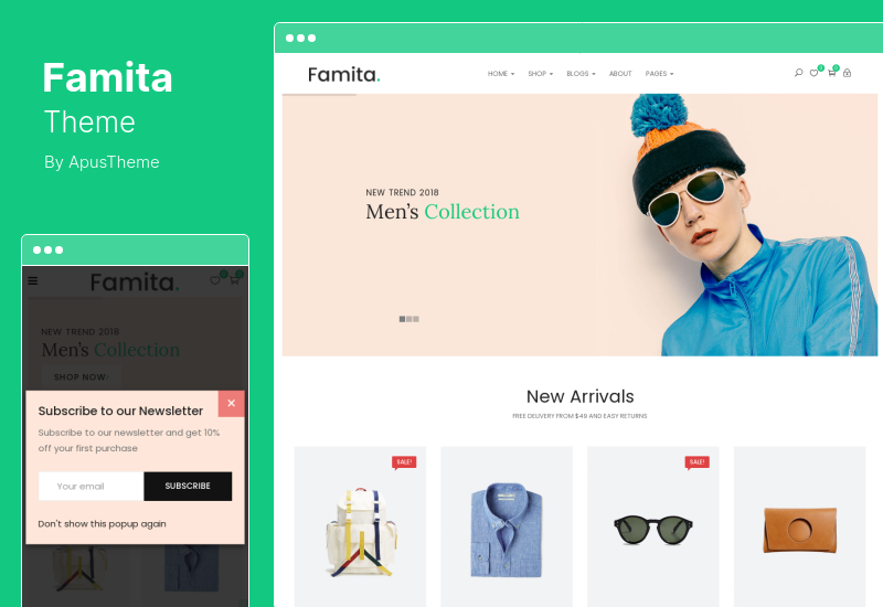 Tema Famita - Tema WordPress minimalista di WooCommerce
