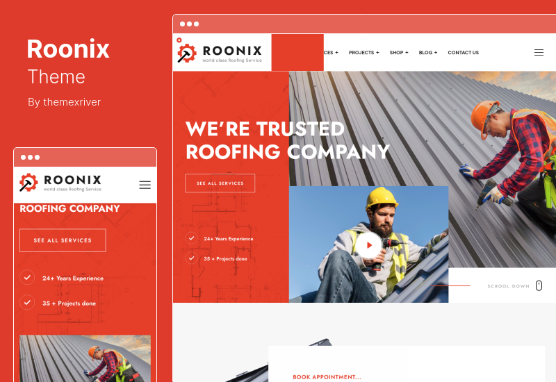 Roonix 테마 - 루핑 서비스 WordPress 테마