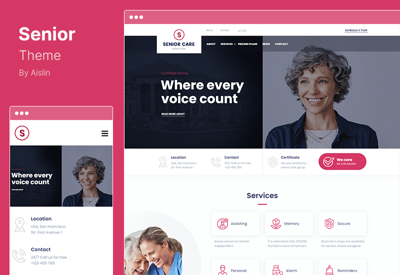 Senior Theme - WordPress-Thema für Gesundheit und medizinische Versorgung