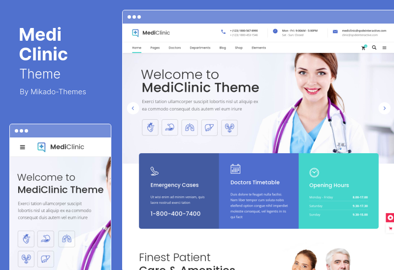 MediClinic-Thema - WordPress-Thema für medizinisches Gesundheitswesen