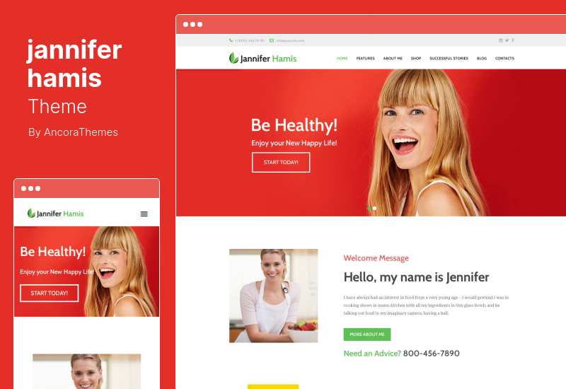 jannifer hamis Theme – Health Coach Blog & Lifestyle Magazin WordPress Theme