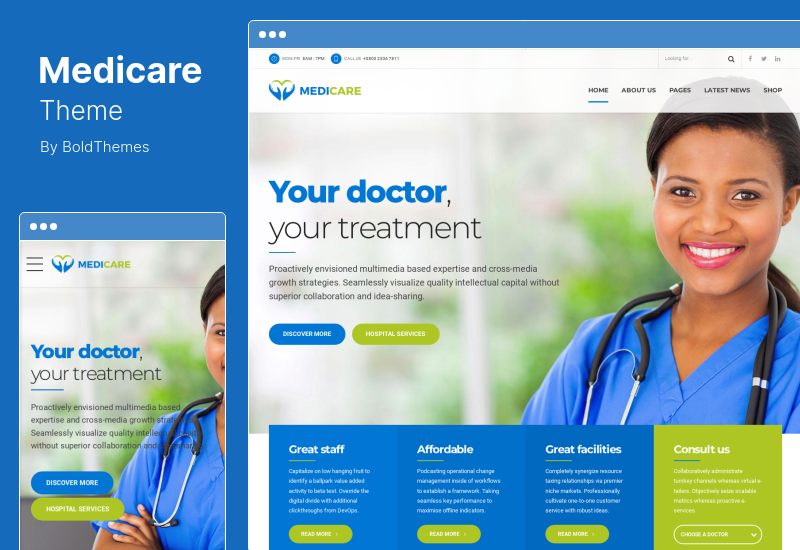 Medicare-Thema - WordPress-Thema für Ärzte, Medizin und Gesundheitswesen