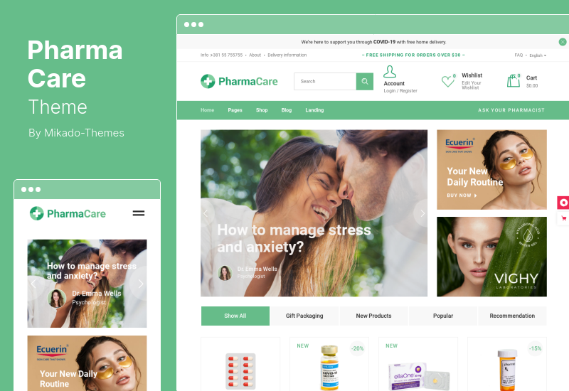 PharmaCare Theme - WordPress-Theme für Apotheken und medizinische Geschäfte