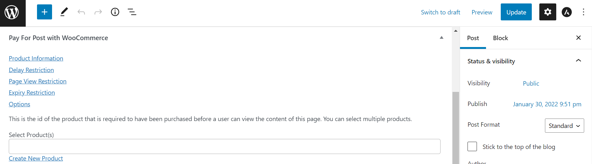 Configuración de pago por publicación con WooCommerce