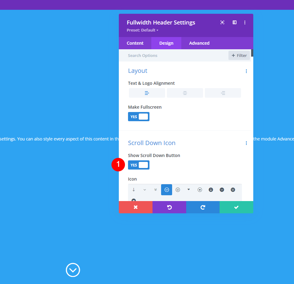 Configuración del módulo de encabezado de pantalla completa